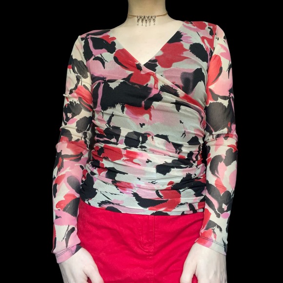 Y2k Fairy Grunge Mesh Nylon Long Sleeve Top Small - Picture 11 of 15